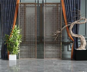 New Chinese Style Wooden Screen Partition-ID:246825938