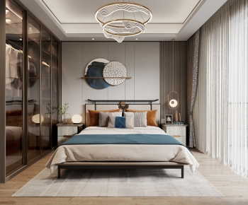 New Chinese Style Bedroom-ID:242362023