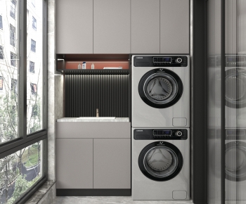 Modern Balcony Laundry Room-ID:297214032