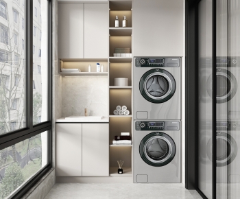 Modern Balcony Laundry Room-ID:241427906