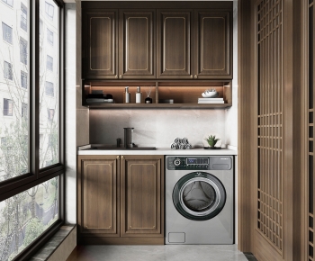 New Chinese Style Balcony Laundry Room-ID:374356033