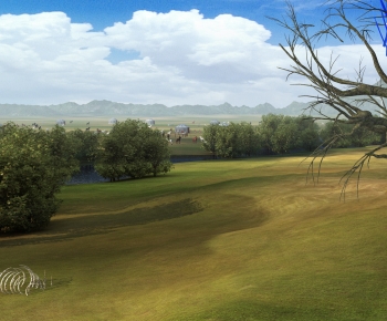 Modern Park Landscape-ID:381825926