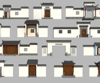 New Chinese Style Building Component-ID:649369002