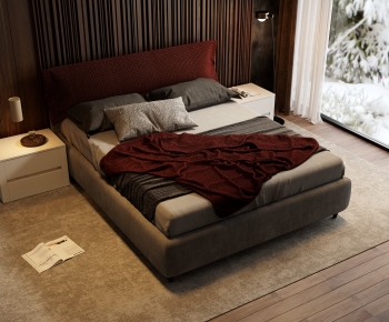 Modern Double Bed-ID:386569028