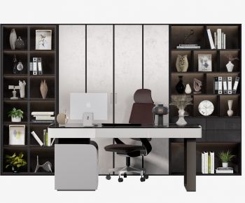 Modern Office Desk And Chair-ID:906486031