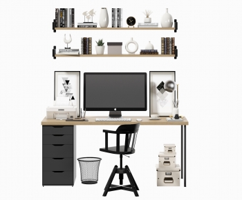 Modern Office Desk And Chair-ID:113930723