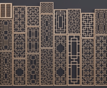 New Chinese Style Wooden Screen Partition-ID:694092991