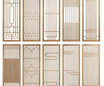 New Chinese Style Wooden Screen Partition-ID:488431939