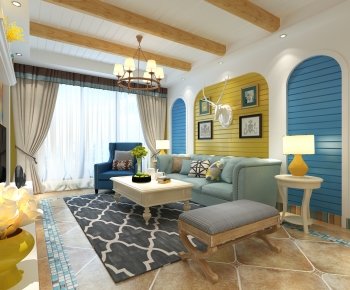 Mediterranean Style A Living Room-ID:370754003