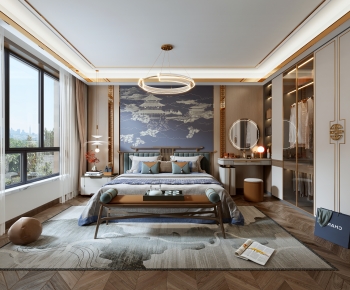 New Chinese Style Bedroom-ID:660775903