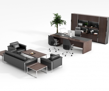 Modern Office Desk And Chair-ID:667130958