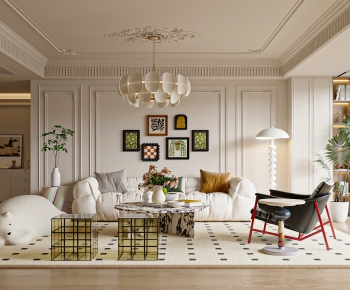 French Style A Living Room-ID:411030051