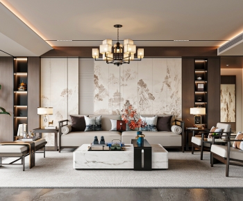 New Chinese Style A Living Room-ID:154186011