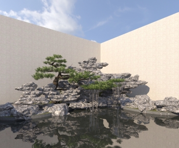 New Chinese Style Rockery Waterscape-ID:544859897