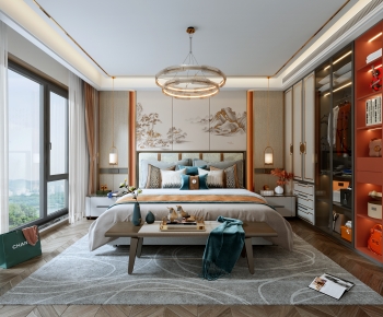 New Chinese Style Bedroom-ID:878601164