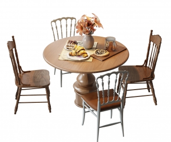 French Style Dining Table And Chairs-ID:573918883