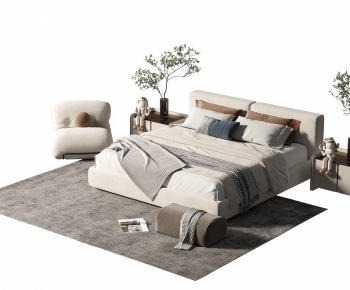 Modern Double Bed-ID:210338125