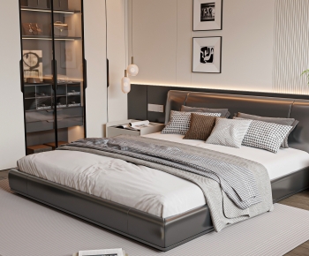 Modern Double Bed-ID:566865926