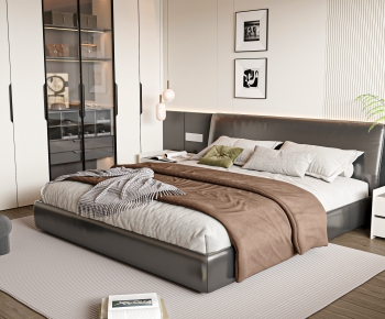 Modern Double Bed-ID:395829751