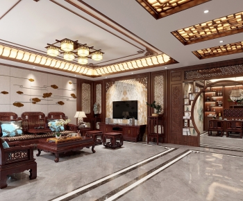 Chinese Style A Living Room-ID:742305995