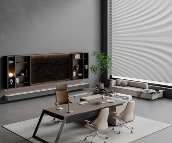 Modern Office Desk And Chair-ID:634238967