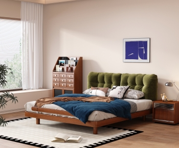 Modern Double Bed-ID:347030226