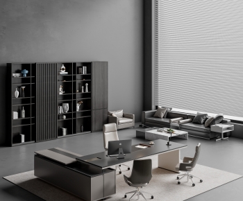 Modern Office Desk And Chair-ID:261064056