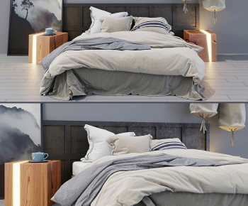 Modern Double Bed-ID:526536949