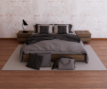 Modern Double Bed-ID:645265109