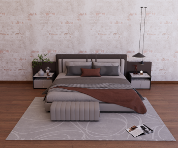 Modern Double Bed-ID:817570747