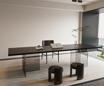 Modern Computer Desk And Chair-ID:310657026