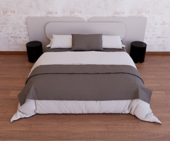 Modern Double Bed-ID:624671943