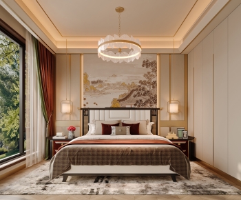 New Chinese Style Bedroom-ID:376617911