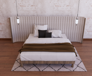 Modern Double Bed-ID:840482955