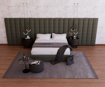 Modern Double Bed-ID:736592058