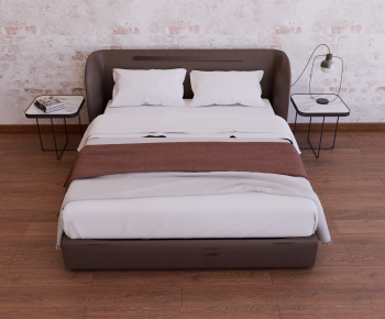 Modern Double Bed-ID:491278892