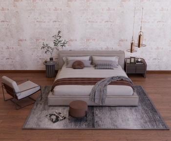 Modern Double Bed-ID:216479069