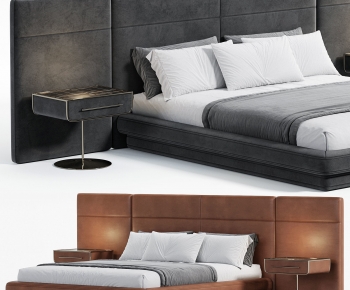 Modern Double Bed-ID:925442934