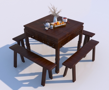 Chinese Style Dining Table And Chairs-ID:359302047