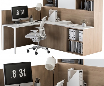 Modern Office Desk And Chair-ID:726125004