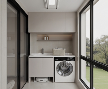 Modern Balcony Laundry Room-ID:481431012