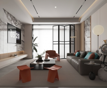 Modern A Living Room-ID:658134947