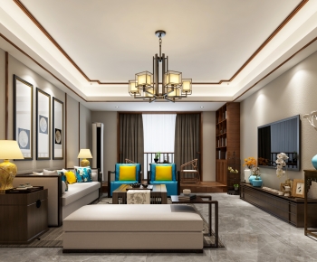 New Chinese Style A Living Room-ID:426026111