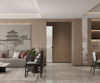 New Chinese Style A Living Room-ID:305109052