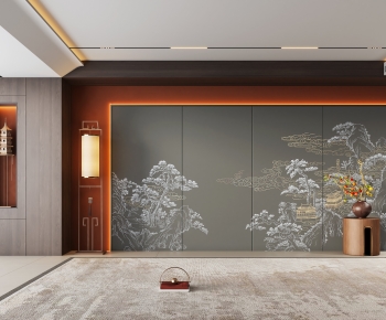 New Chinese Style TV Wall-ID:562242989