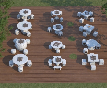 Chinese Style Outdoor Tables And Chairs-ID:690470931