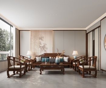 New Chinese Style A Living Room-ID:603554013