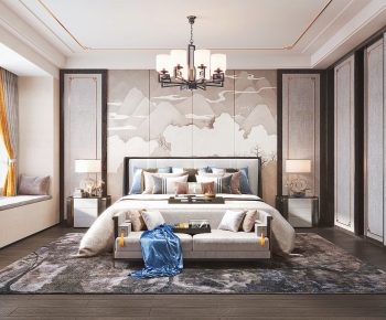 New Chinese Style Bedroom-ID:910761123