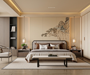 New Chinese Style Bedroom-ID:300571929