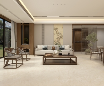 New Chinese Style A Living Room-ID:337141998